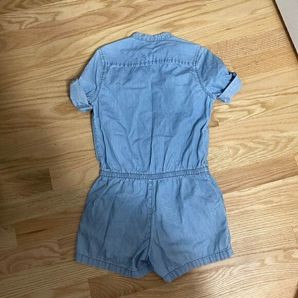 Gap Chambray Romper Blue Sz Small Blue Kids Girls Jean Youth Short Sleeve - Picture 4 of 4